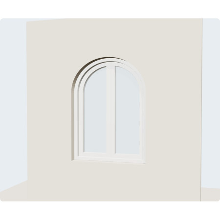 Fenêtre PVC plein cintre 2 vantaux sur mesure, prix en ligne | A2T