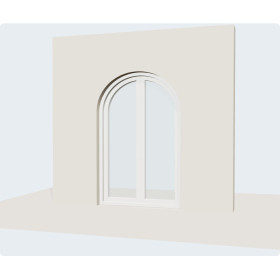 Porte-fenêtre PVC plein cintre 2 vantaux sur mesure, prix en ligne | A2T