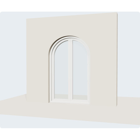 Porte-fenêtre PVC plein cintre 2 vantaux sur mesure, prix en ligne | A2T
