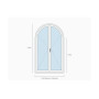 Porte-fenêtre PVC plein cintre 2 vantaux sur mesure, prix en ligne | A2T