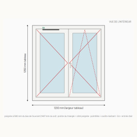 Fenêtre PVC Drutex Iglo 5 2 vantaux sur mesure, prix en ligne | A2T