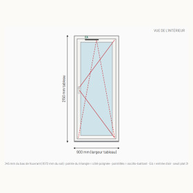 Porte-fenêtre PVC Drutex Iglo 5 1 vantail sur mesure, prix en ligne | A2T