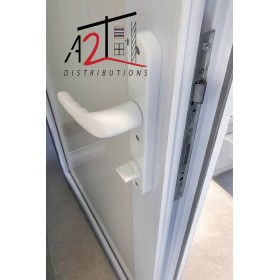 porte de service 208x88 pvc blanc tirant droit poignée-condamnation