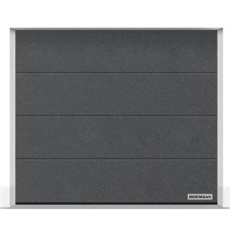 PORTE DE GARAGE SECTIONNELLE RENOMATIC HÖRMANN SLATEGRAIN RAINURE L RAL 9007 ALU GRIS