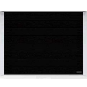 PORTE DE GARAGE SECTIONNELLE RENOMATIC HÖRMANN WOODGRAIN RAINURE M RAL 9005 NOIR FONCÉ WOODGRAIN  9005 NOIR FONCE RAINURE M