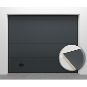 Porte de garage sectionnelle lisse motorisée ALSACE – A2T Distributions porte-de-garage-alsace-a2t-distributions-ral-7016