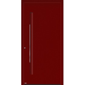 Porte d’entrée aluminium Vannes – coloris 3004 structuré quantum-q10-fs-3004-structure-rouge-vue-exterieur