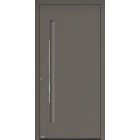 Porte d’entrée Dinan – RAL 7039 gris quartz sablé, garantie 10 ans quantum-q10-fs-7039-structure-gris-quartz-vue-exterieur