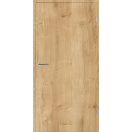 Porte fin de chantier à recouvrement  couleur chene sauvage vertical Droite
