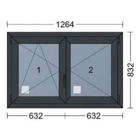 fenetre-pvc-2V-RAL 7016-triple-vitrage-verre-opaque-iso-160