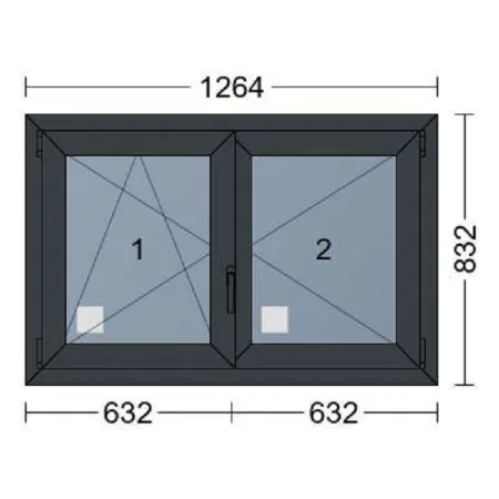 fenetre-pvc-2V-RAL 7016-triple-vitrage-verre-opaque-iso-160