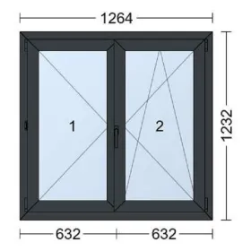 fenetre- PVC-2V OBD+OF-ISO160-120X120-RAL-7016-VUE-INT