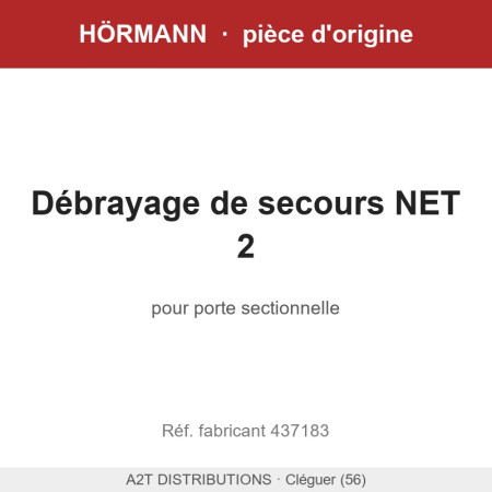 Débrayage de secours Hörmann NET 2 | Hörmann A2T