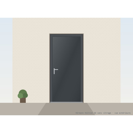 Porte de service acier gris anthracite