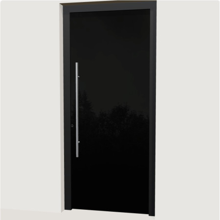 Porte d’entrée multicadres verre noir Deauville | A2T Distributions