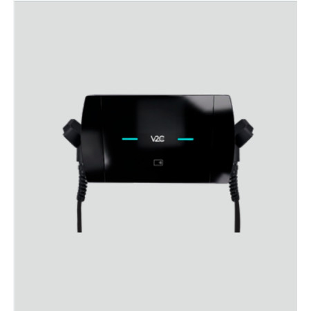 Borne de recharge double V2C Alva 2 × 7,4 kW monophasée – 2 points de charge, RFID