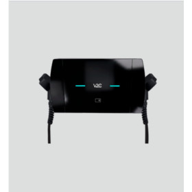 Borne de recharge double V2C Alva 2 × 22 kW triphasée – 2 points de charge, RFID