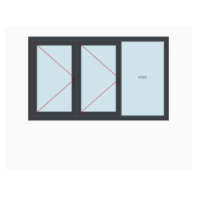 Fenêtre alu 3 vantaux dont 1 fixe sur mesure, prix en ligne | A2T