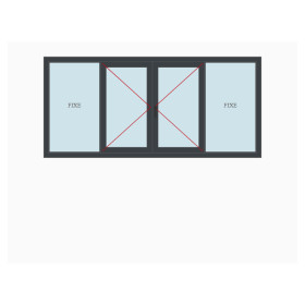 Fenêtre alu 4 vantaux dont 2 fixes sur mesure, prix en ligne | A2T