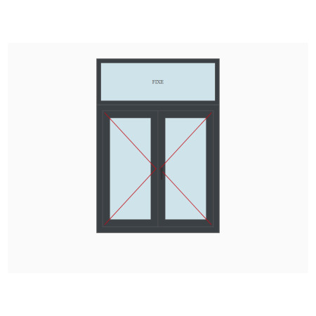 Fenêtre alu avec imposte fixe sur mesure, prix en ligne | A2T
