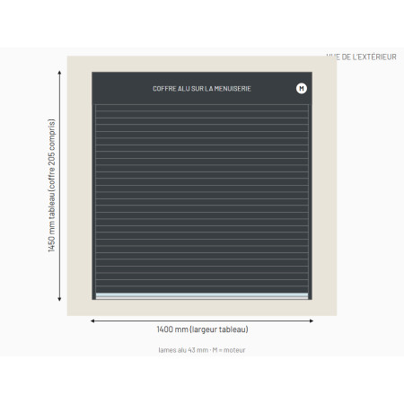 Volet roulant monobloc sur fenêtre sur mesure, prix en ligne | A2T