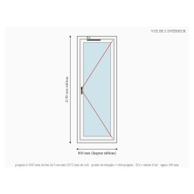 Porte-fenêtre alu 1 vantail sur mesure, prix en ligne | A2T