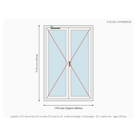 Porte-fenêtre alu 2 vantaux sur mesure, prix en ligne | A2T