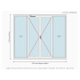 Porte-fenêtre alu 4 vantaux dont 2 fixes sur mesure, prix en ligne | A2T
