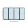 Baie coulissante alu 4 vantaux sur mesure, prix en ligne | A2T