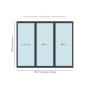 Baie coulissante alu grande hauteur 3 vantaux 3 rails sur mesure, prix en ligne | A2T
