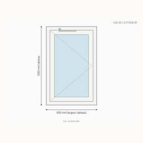 Fenêtre PVC oscillo-battante 1 vantail sur mesure, prix en ligne | A2T