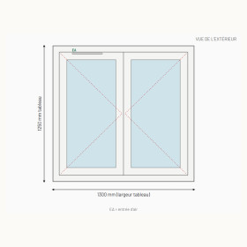 Fenêtre PVC oscillo-battante 2 vantaux sur mesure, prix en ligne | A2T