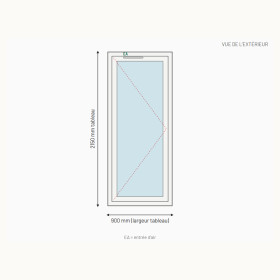 Porte-fenêtre PVC 1 vantail sur mesure, prix en ligne | A2T