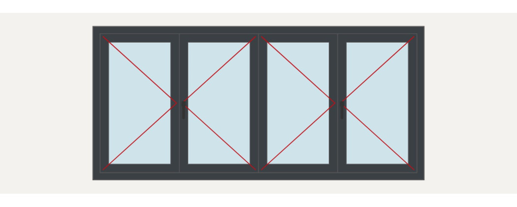 Fenêtre alu 4 vantaux sur mesure, prix en ligne | A2T