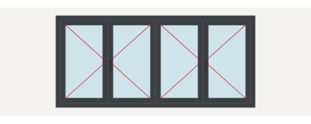 Fenêtre alu 4 vantaux sur mesure, prix en ligne | A2T