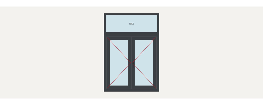 Fenêtre alu avec imposte fixe sur mesure, prix en ligne | A2T