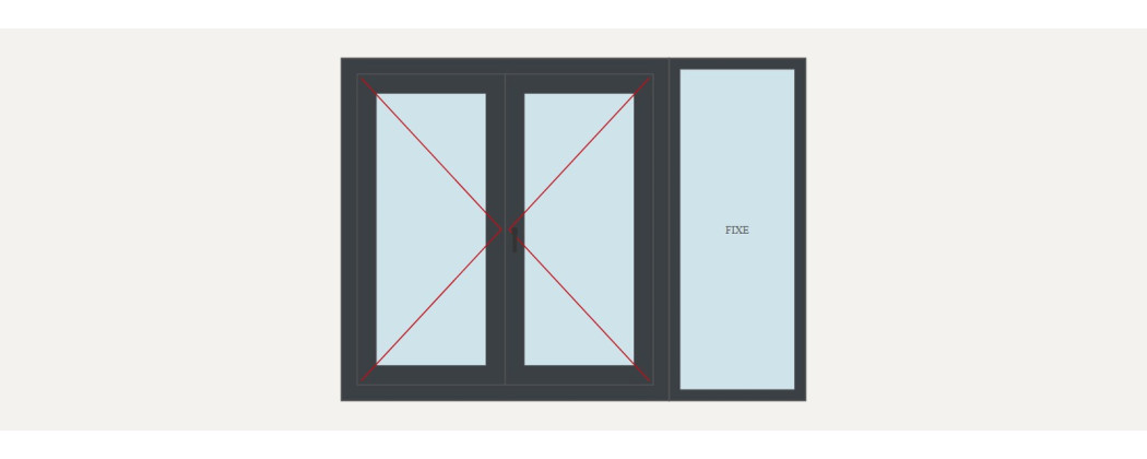 Fenêtre alu avec fixe latéral sur mesure, prix en ligne | A2T