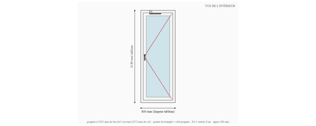 Porte-fenêtre alu 1 vantail sur mesure, prix en ligne | A2T