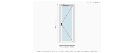 Porte-fenêtre alu 1 vantail sur mesure, prix en ligne | A2T