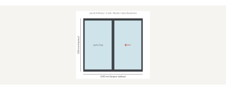 Baie coulissante alu 2 vantaux sur mesure, prix en ligne | A2T