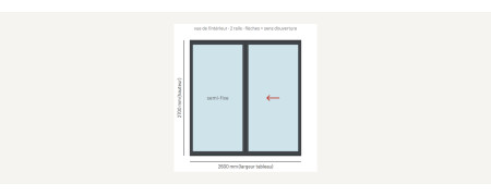 Baie coulissante alu grande hauteur 2 vantaux sur mesure, prix en ligne | A2T