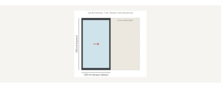 Baie à galandage alu 1 vantail sur mesure, prix en ligne | A2T