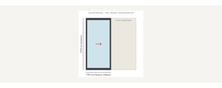 Baie à galandage alu grande hauteur 1 vantail sur mesure, prix en ligne | A2T