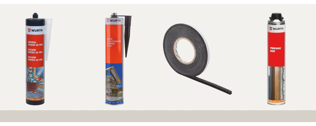 Étanchéité et collage : silicone, colle PU, compriband | Accessoires f