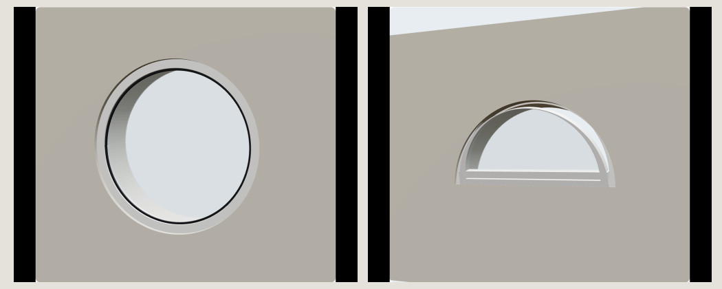 Œil-de-bœuf et demi-lune PVC sur mesure, prix en ligne | A2T