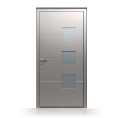 Porte d’entrée aluminium Nantes configurable vue extérieure