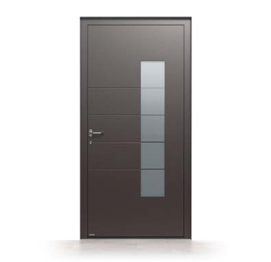 Porte d’entrée aluminium Laval configurable vue extérieure