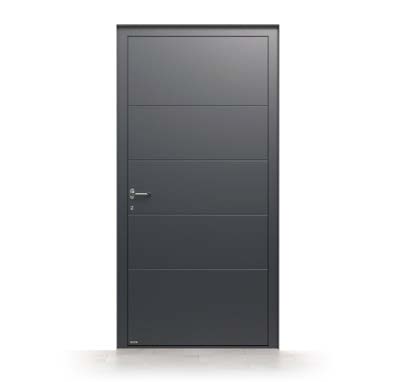 Porte d’entrée aluminium Cherbourg configurable vue extérieure