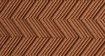 Pierre flexible Chevrons cuir terracotta GR74