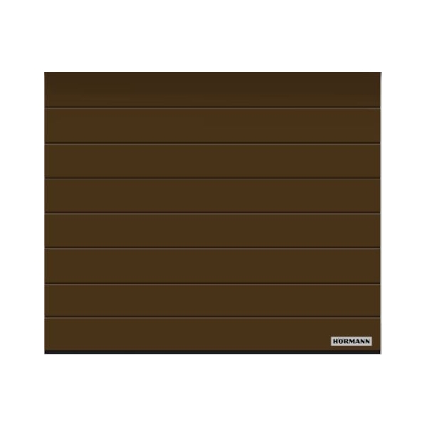 Porte de garage Hörmann RenoMatic Planar lisse rainure M CH 8028 brun terre